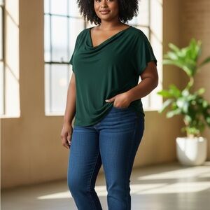 NWT Universal Standard Cowl Neck Top M (18-20) Green